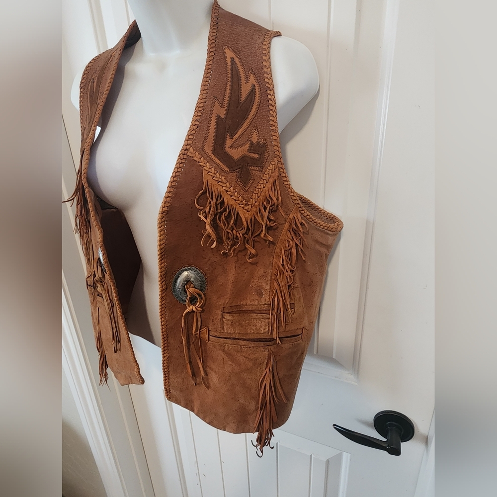 Mealey's Vintage Suede Leather Vest Sz 40 - Picture 7 of 10